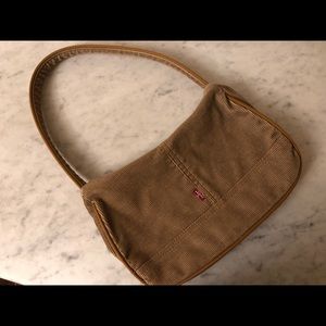 LEVI’S tan brown corduroy small purse red lining